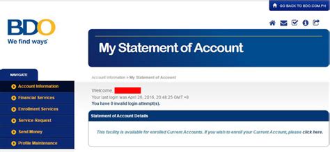 sam.bdo|Receive your monthly Statement of Account online .